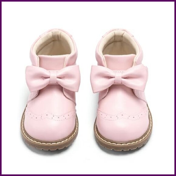 Toddler Girls Leather Boots Mid Calf Water Resistant Memory Foam Insole - Picture 2 of 8